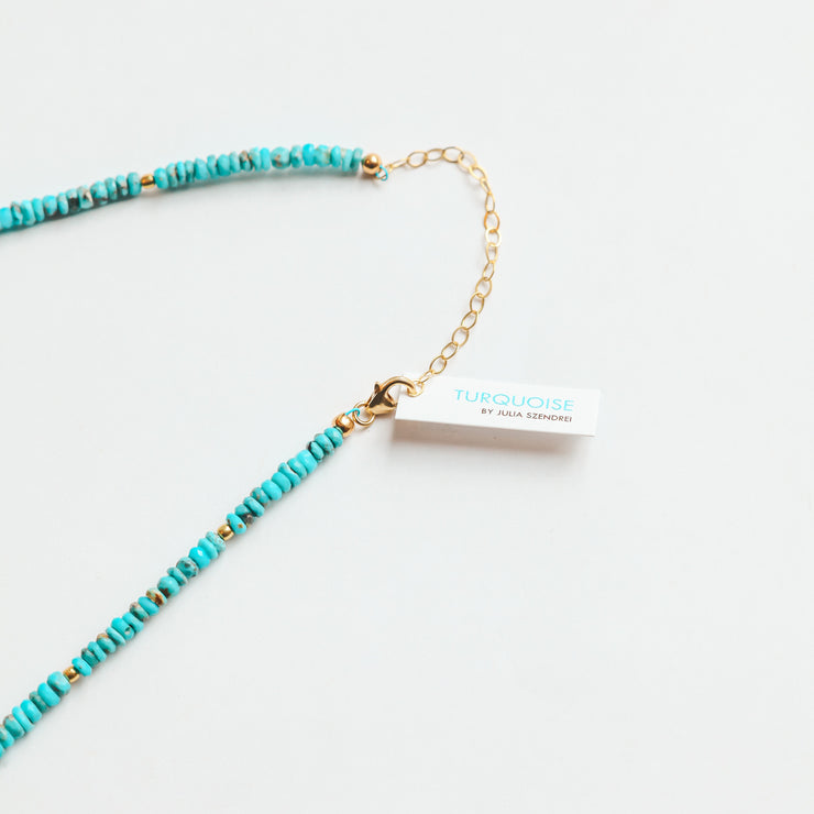 Turquoise Beaded Gemstone Necklace- Moon Cycle