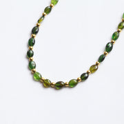 Green Garnet and Gold Gemstone Necklace