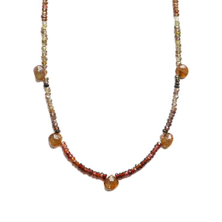 Tundra Sapphire and Andalusite Beaded Gemstone Necklace