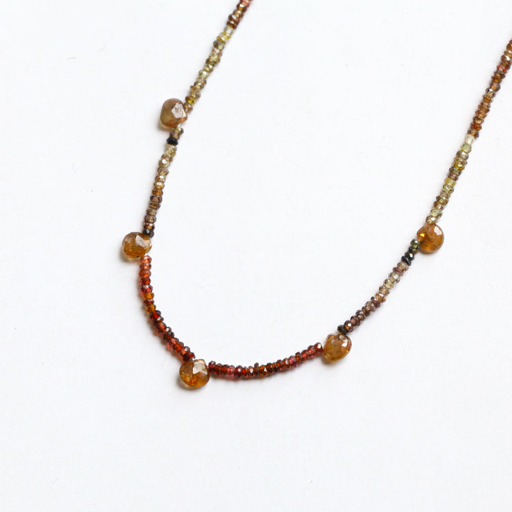 Tundra Sapphire and Andalusite Beaded Gemstone Necklace