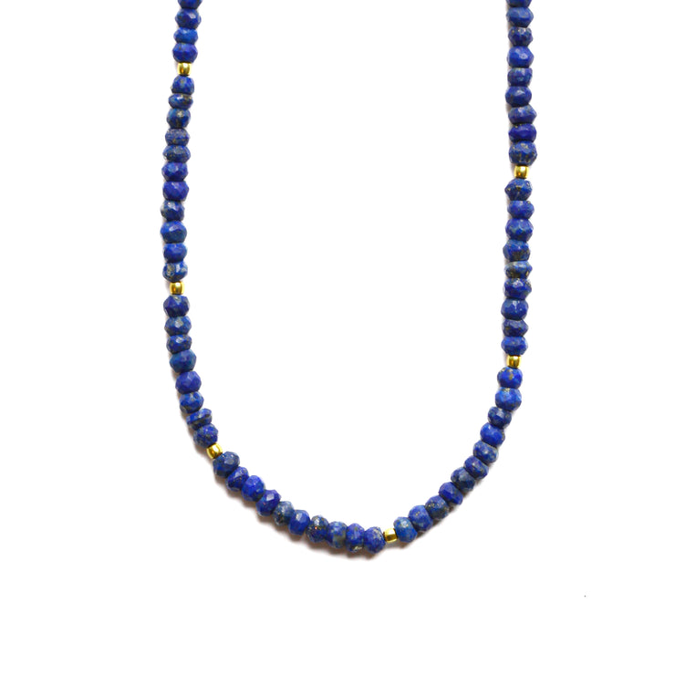 Lapis Gemstone Necklace- Moon Cycle