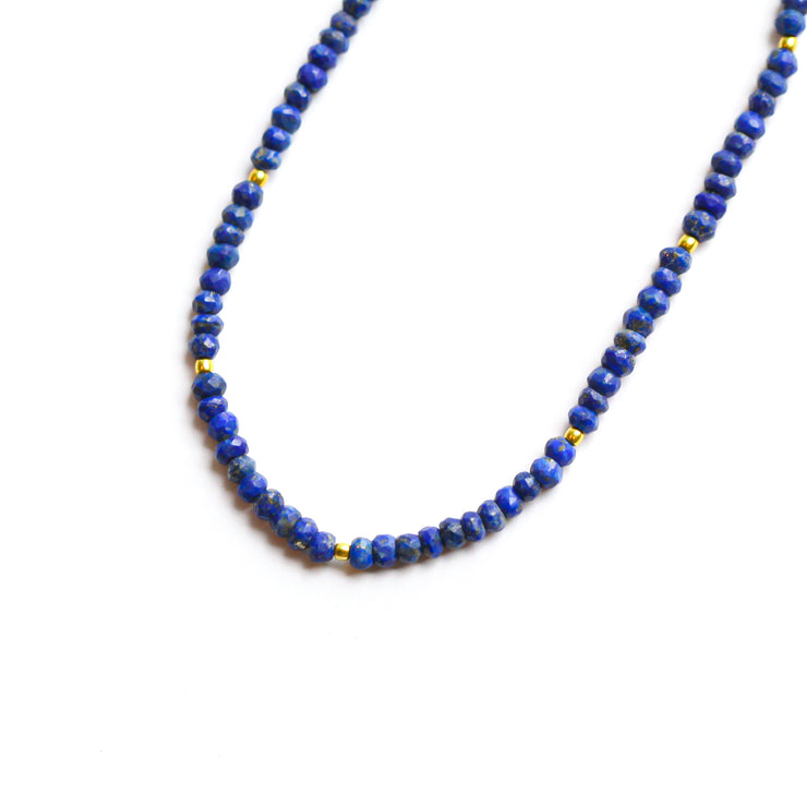 Lapis Gemstone Necklace- Moon Cycle