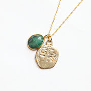 Emerald Healing Coin Necklace