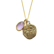 Amethyst Healing Coin Necklace