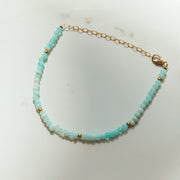 Blue Peruvian Opal and Gold Bracelet