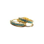Turquoise Pave Hoops