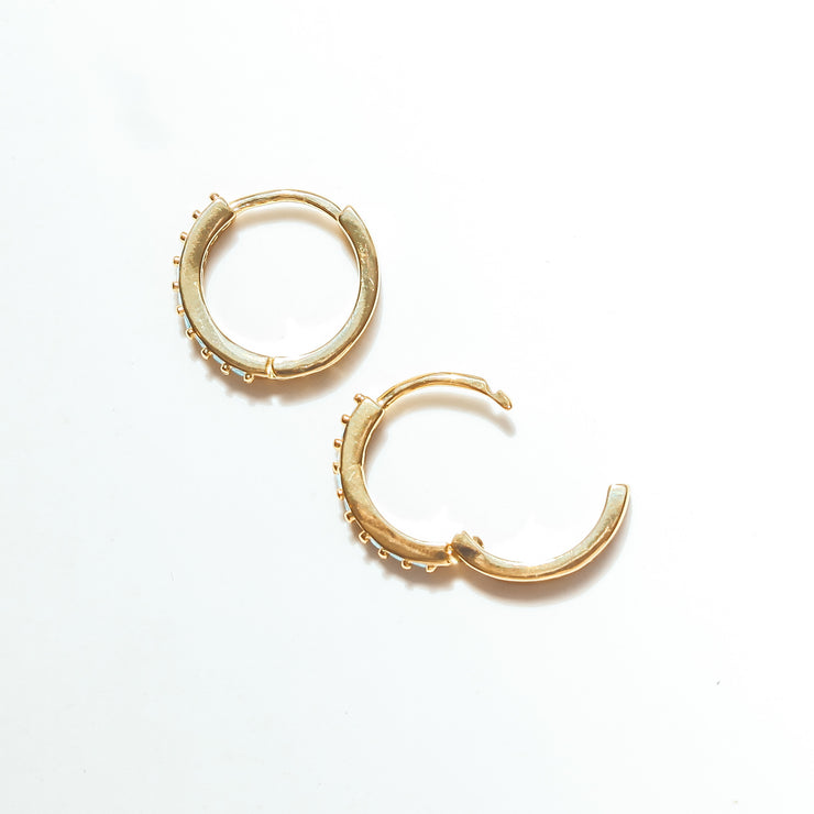 Turquoise Pave Hoops