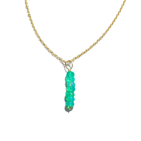 Green Fire Opal Drops Necklace