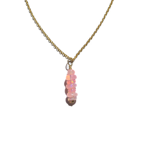 Pink Fire Opal Drops Necklace