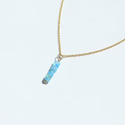 Blue Fire Opal Drops Necklace