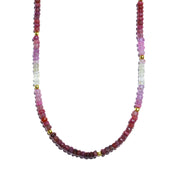 Ombre Ruby Gemstone Necklace- Moon Cycle