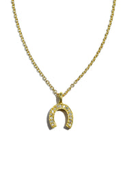 Pave Diamond Horseshoe Necklace