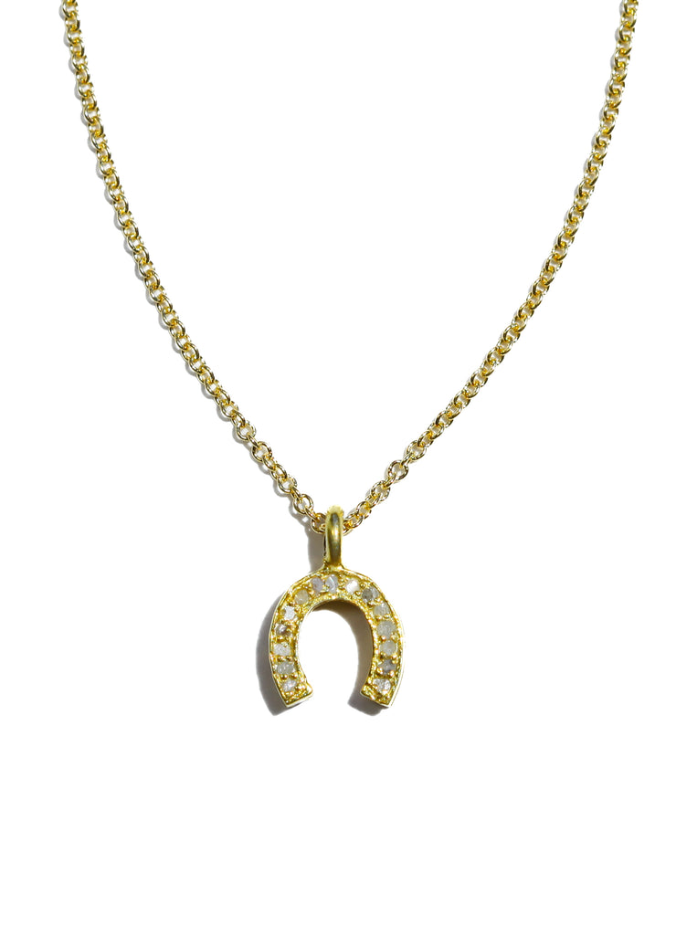 Pave Diamond Horseshoe Necklace