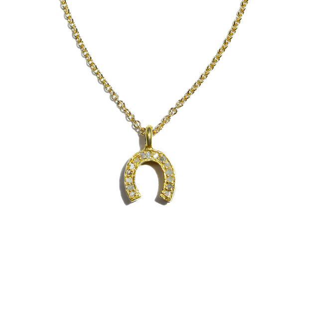 Pave Diamond Horseshoe Necklace