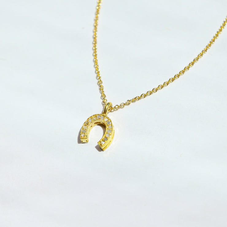 Pave Diamond Horseshoe Necklace