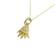 Pave Diamond Hand Necklace