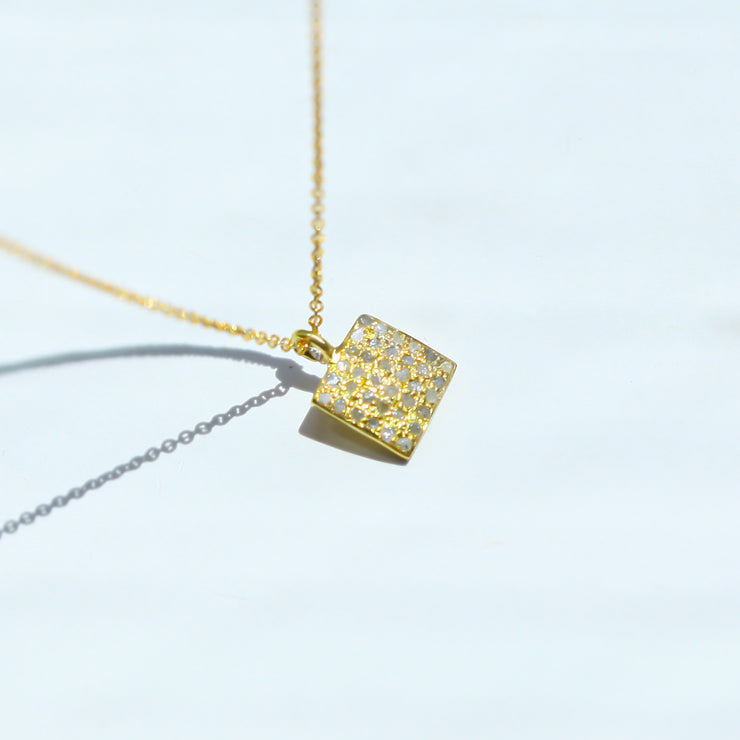 Diamond Block Necklace