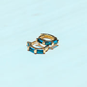 Sapphire Baguette Hoops