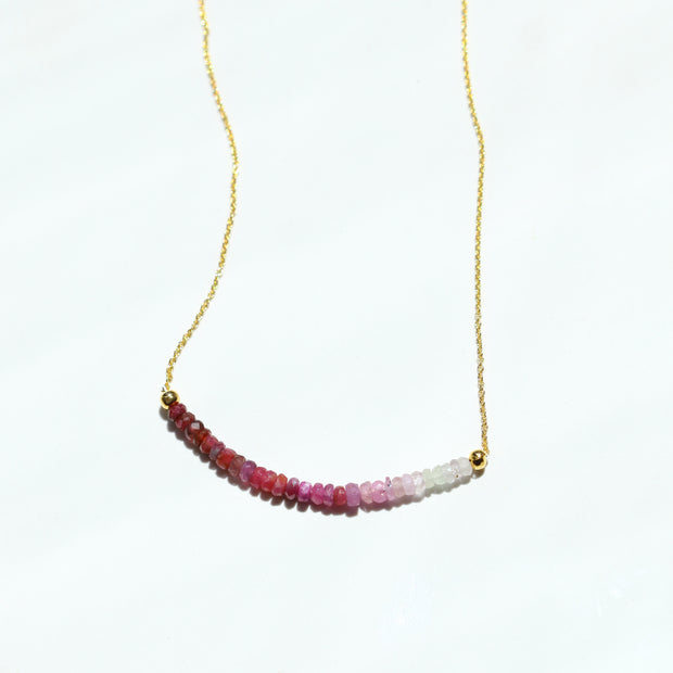 Ombre Ruby Bar Necklace