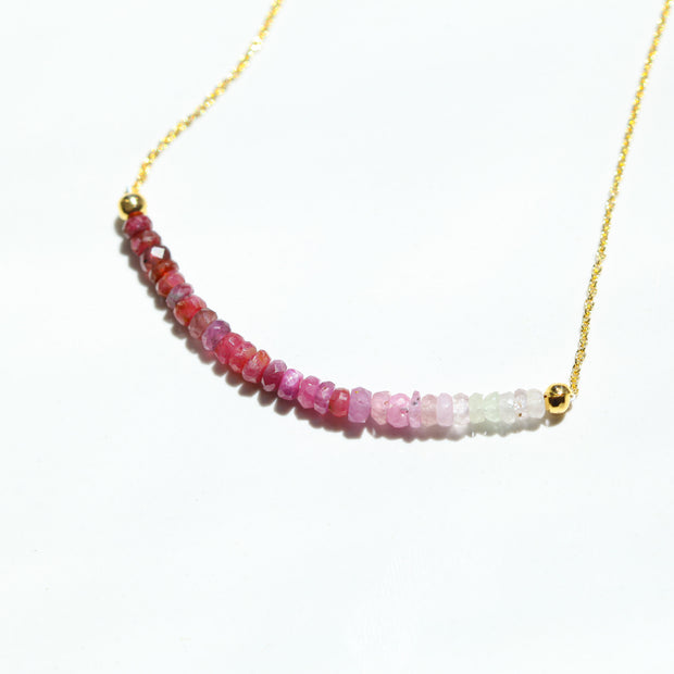 Ombre Ruby Bar Necklace