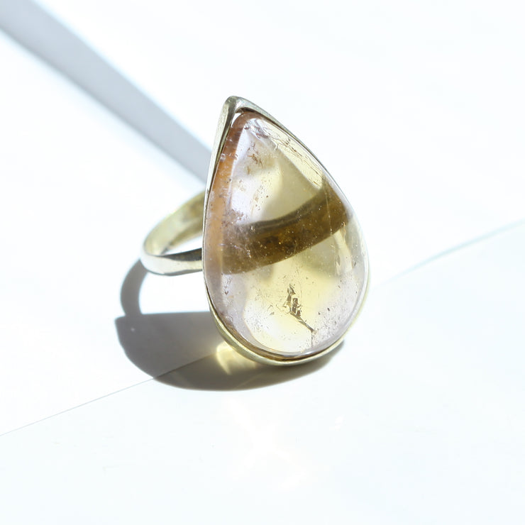 Ametrine Tear Drop Adjustable Sterling Silver Ring