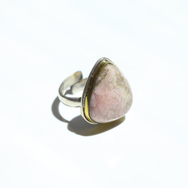 Pink Rhodochrosite Adjustable Gemstone Ring