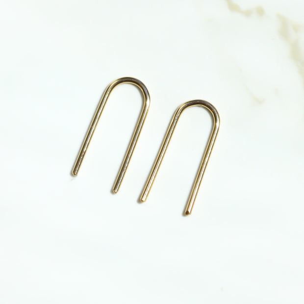 Gold Staple Earrings