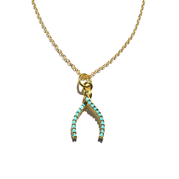 Turquoise Wishbone Necklace