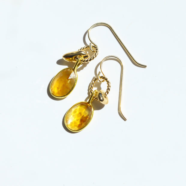 Citrine Rose Cut Earrings