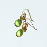 Peridot Quartz Rose Cut Earrings