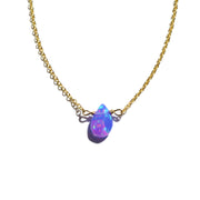 Purple Fire Opal Little Gemstone Necklace