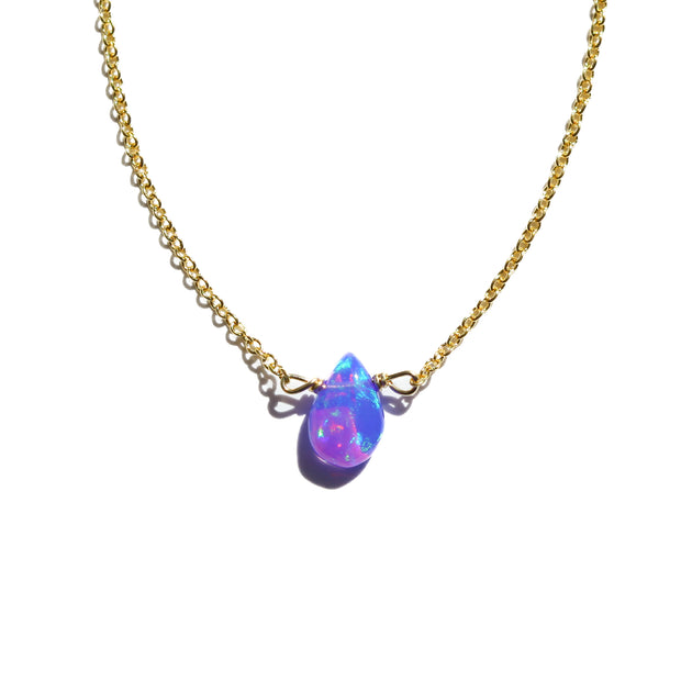 Purple Fire Opal Little Gemstone Necklace