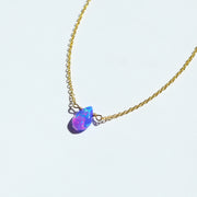 Purple Fire Opal Little Gemstone Necklace