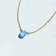 Blue Fire Opal Little Gemstone Necklace