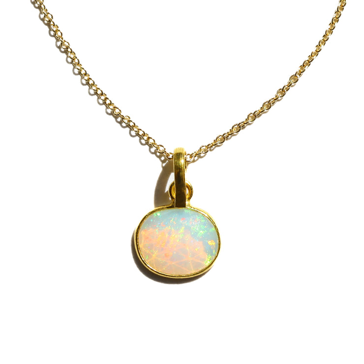 Fire Opal Rose Cut Necklace