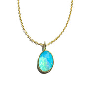 Blue Opal Rose Cut Necklace