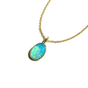 Blue Opal Rose Cut Necklace