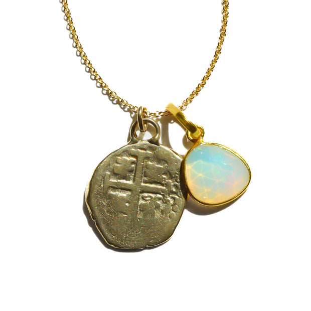 Opal Coin Relic Necklace