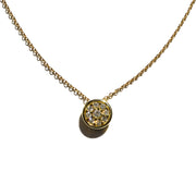 Pave Diamond Circle Necklace 10k