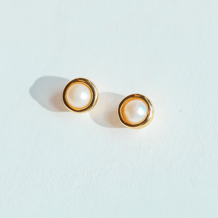 Gold Pearl Studs