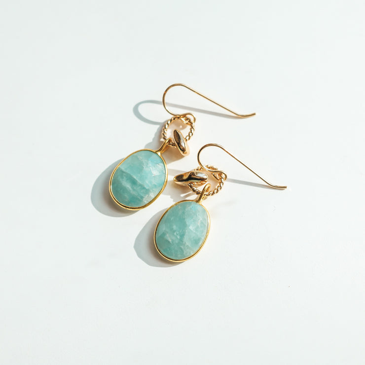 Aquamarine Rose Cut Earrings