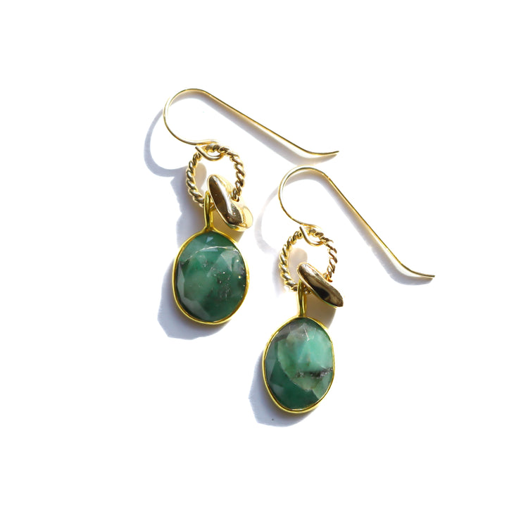 Emerald Rose Cut Earrings