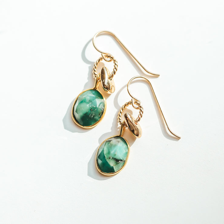 Emerald Rose Cut Earrings