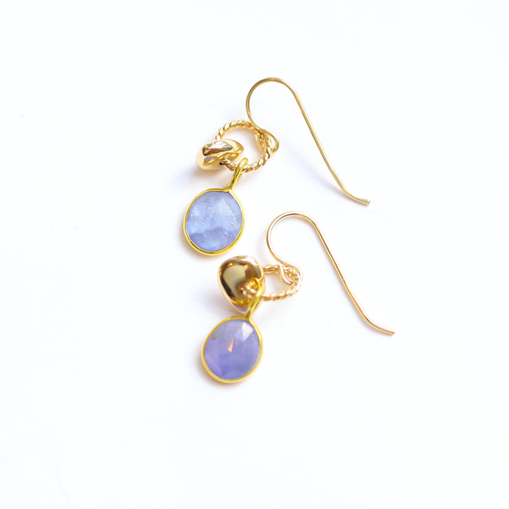 Tanzanite Rose Cut Earrings