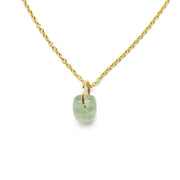 Green Watermelon Tourmaline Block Necklace