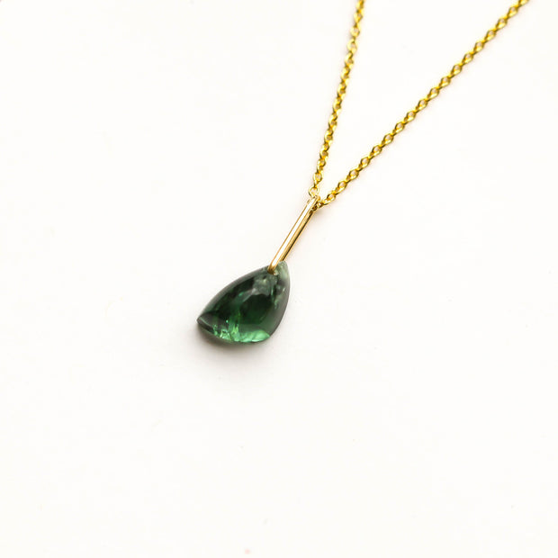 Blue Tourmaline Jolly Rancher Drop Necklace-A