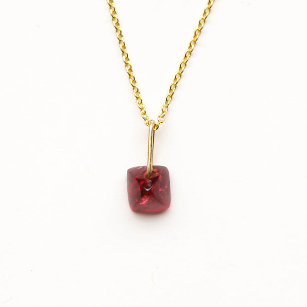 Watermelon Tourmaline Drop Necklace-L