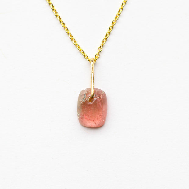 Watermelon Tourmaline Drop Necklace-13