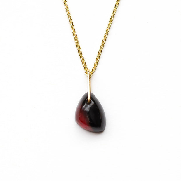 Watermelon Tourmaline Drop Necklace-N