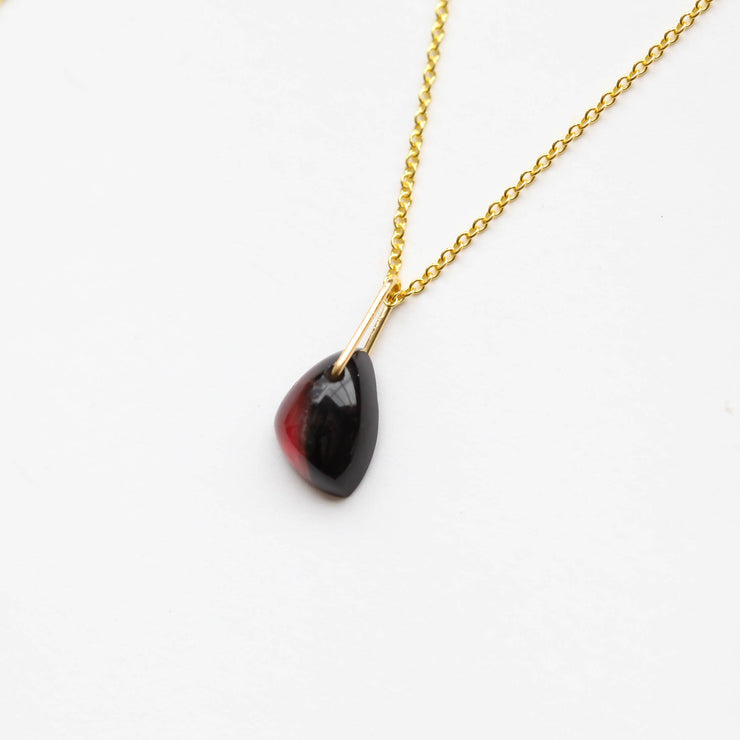 Watermelon Tourmaline Drop Necklace-N